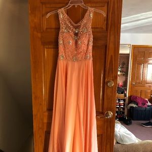 Peach gown. Worn once. Selling for $50